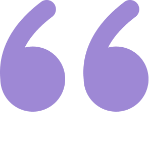Purple quotation mark on black background.
